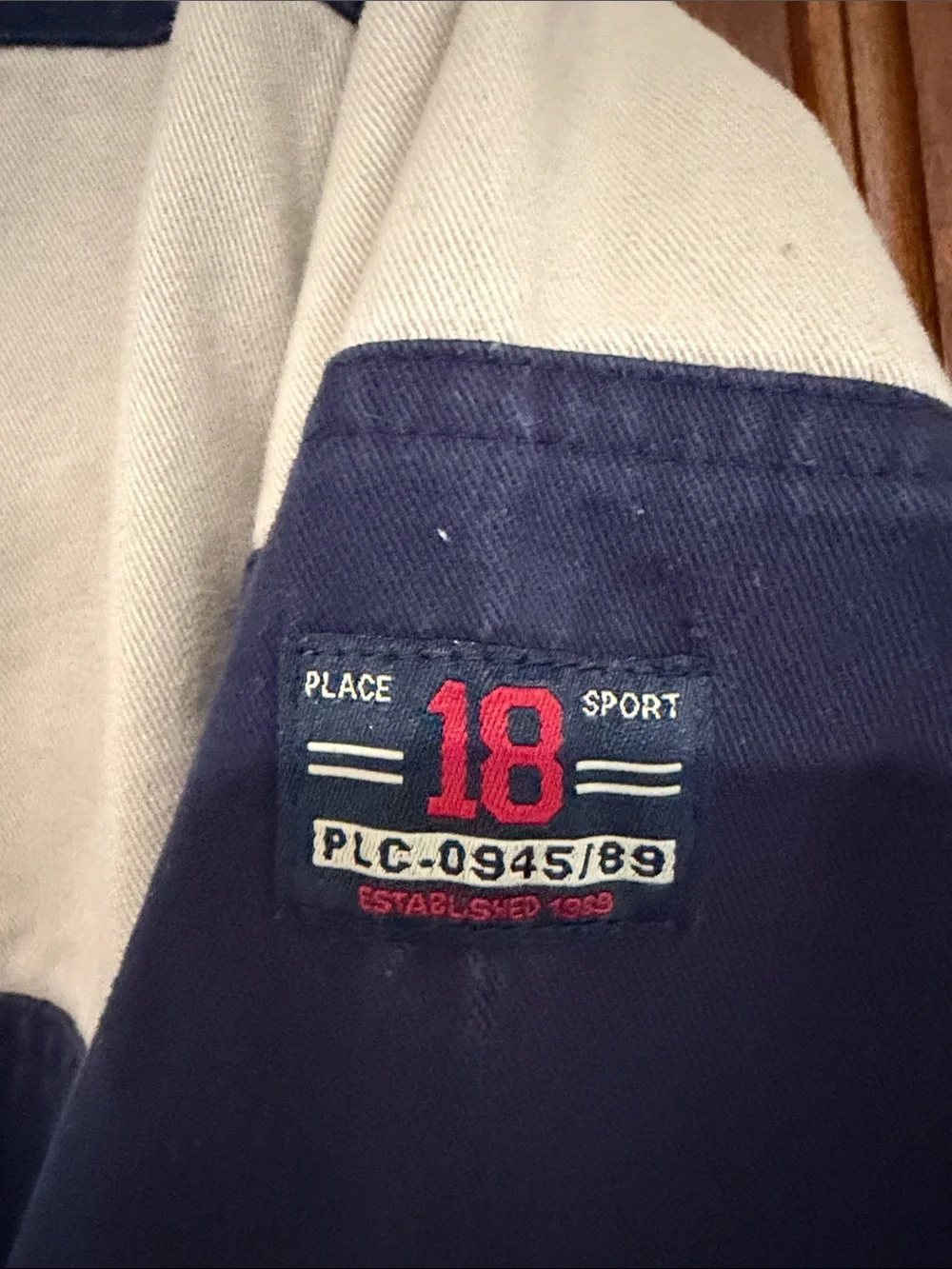 Place Est. 89 Quarter-Zip Rugby Shirt - Navy & Cream Stripes